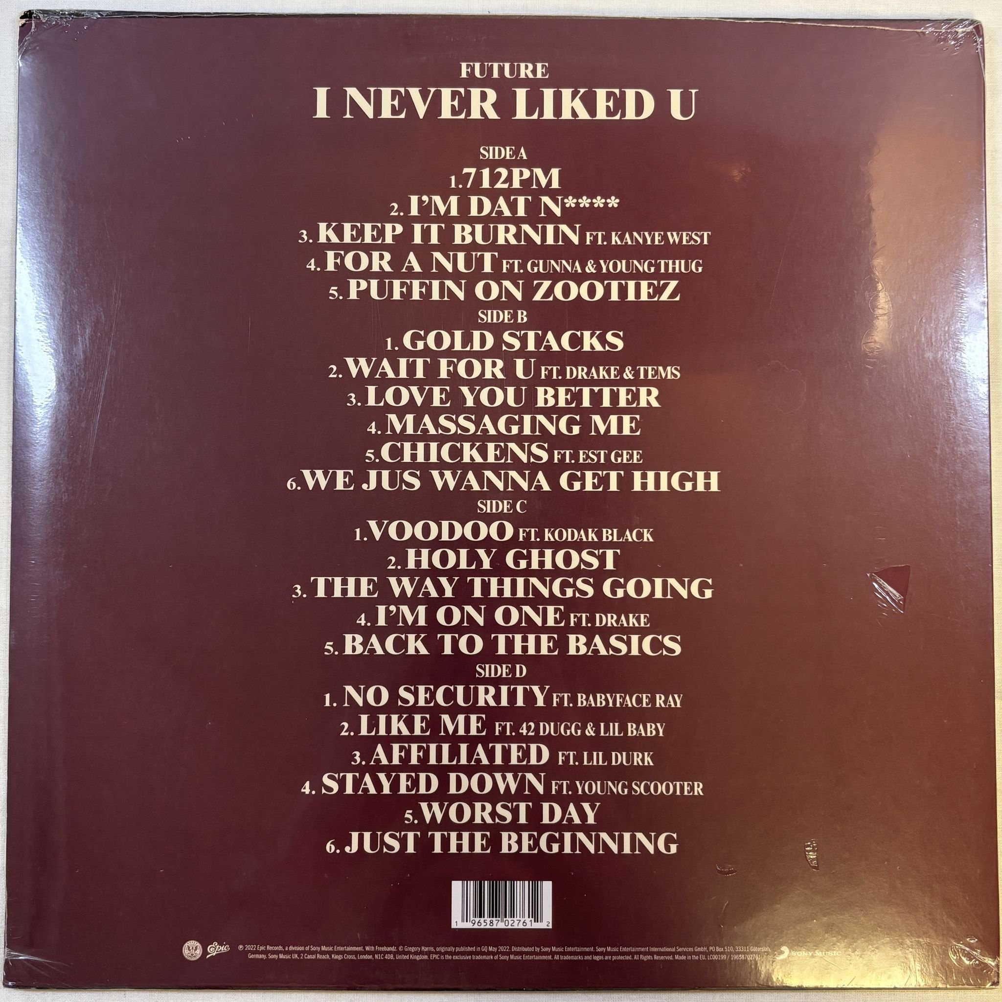 Omslagsbild för skivan Future I Never Liked You 2xLP Epic 19658702761