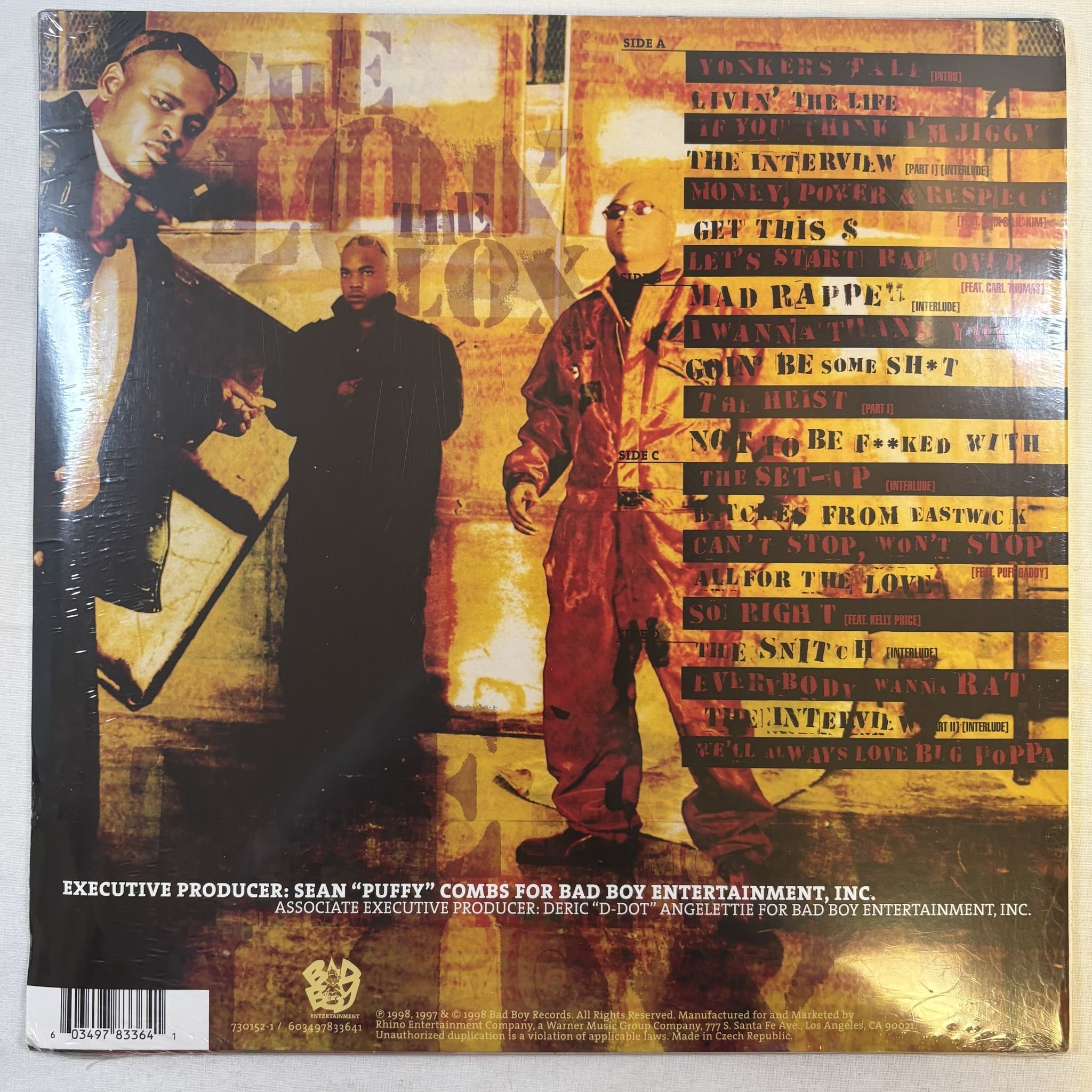 Omslagsbild för skivan THE LOX Money, Power & Respect 2xLP Bad Boy Entertainment 730152-1