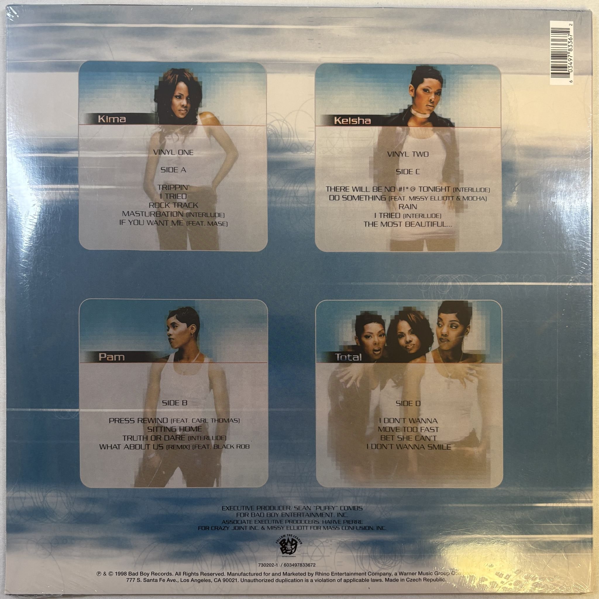 Omslagsbild för skivan TOTAL Kima, Keisha, & Pam 2xLP Bad Boy Records 730202-1