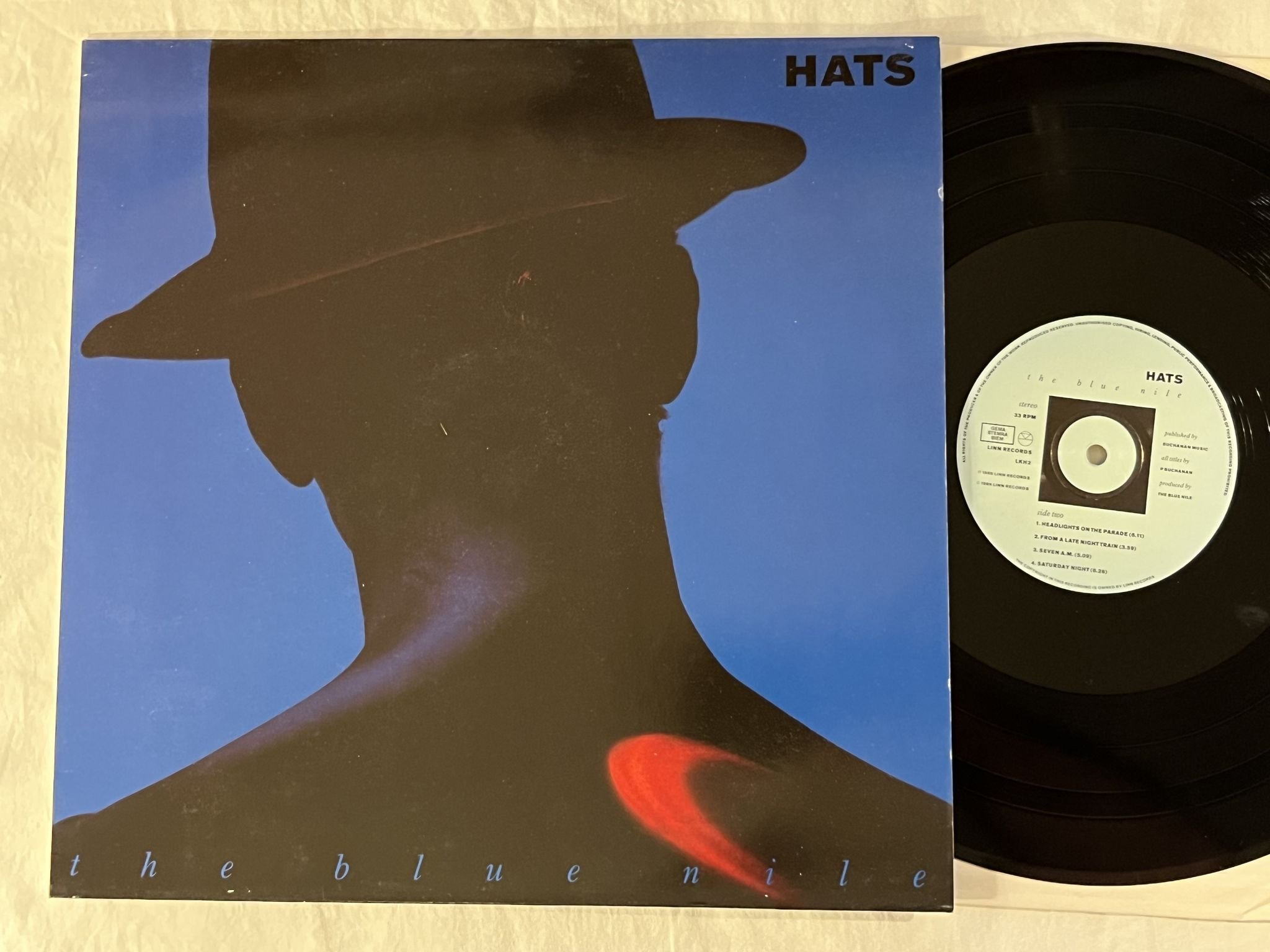 Omslagsbild för skivan THE BLUE NILE Hats LP -89 LINN RECORDS LKH2 ** Rare New Wave **