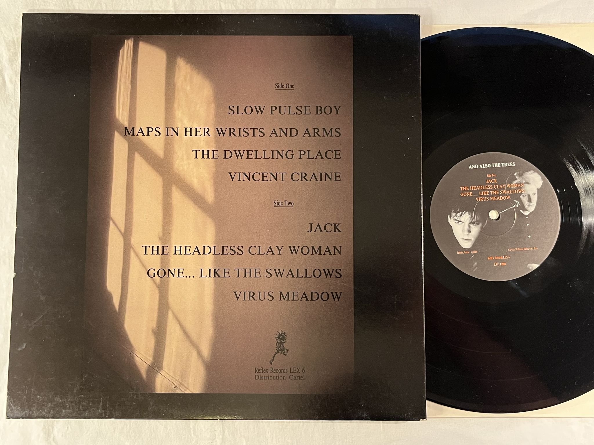 Omslagsbild för skivan AND ALSO THE TREES Virus Meadow LP -86 UK REFLEX LEX 6