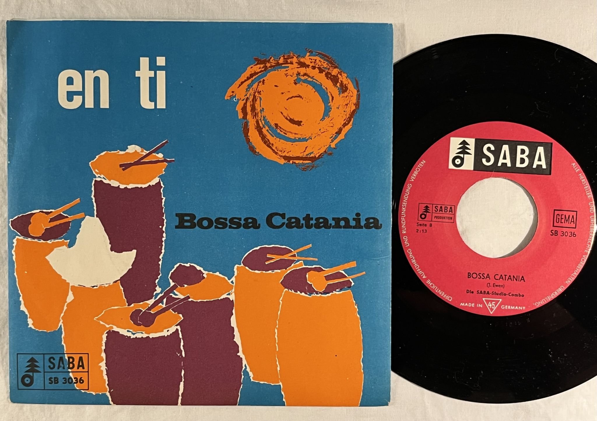 Omslagsbild för skivan DIE SABA STUDIO COMBO bossa catania 7"ep -6? Ger SABA SB 3036