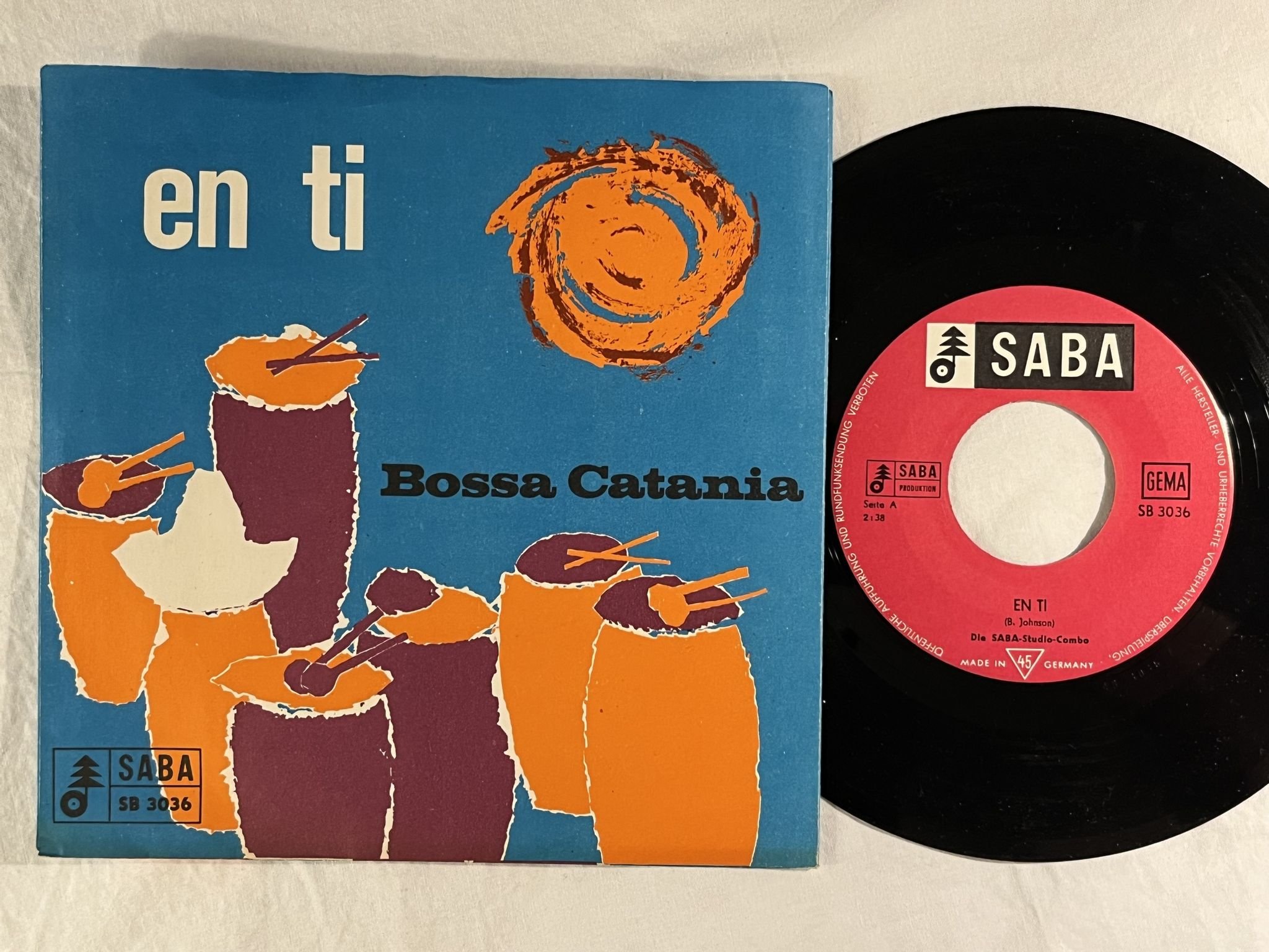 Omslagsbild för skivan DIE SABA STUDIO COMBO bossa catania 7"ep -6? Ger SABA SB 3036