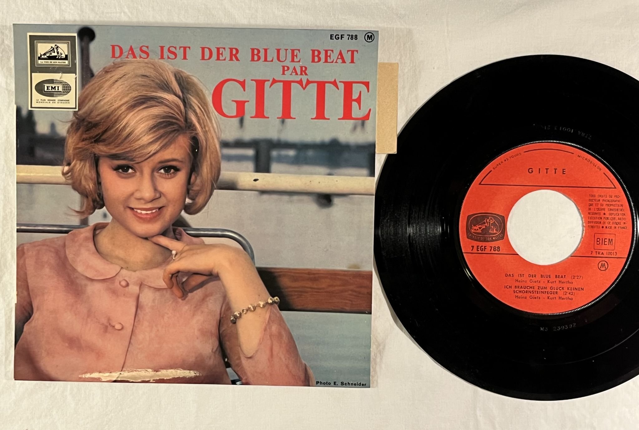 Omslagsbild för skivan GITTE Das Ist Der Blue Beat Par Gitte 7"ep -64 Fra LA VOIX 7 EGF 788