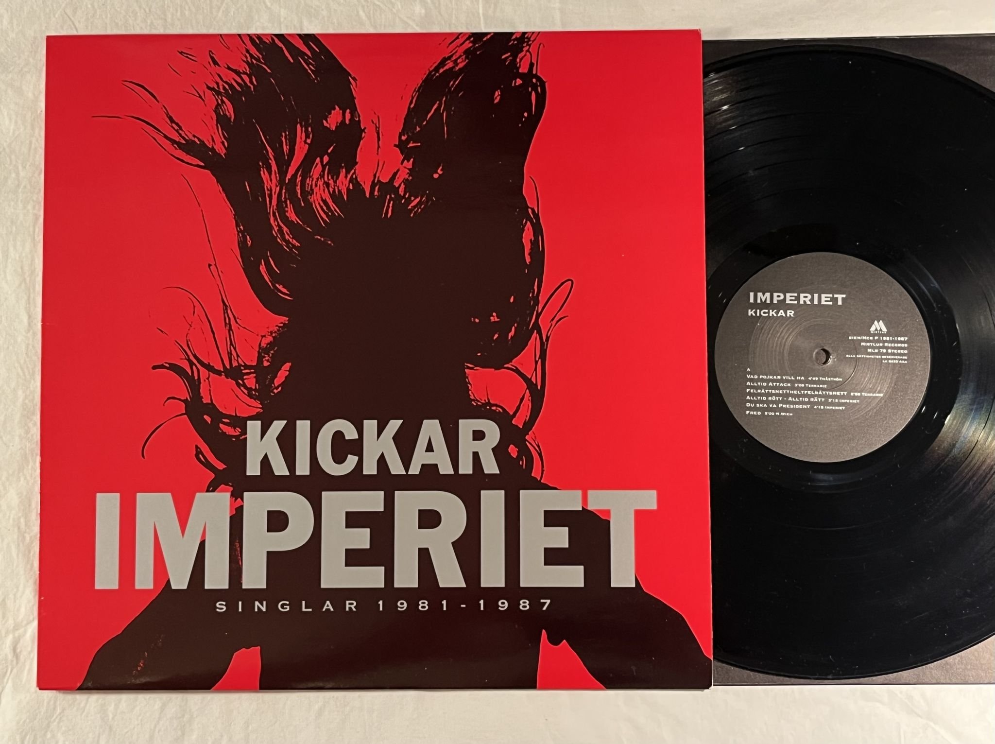 Omslagsbild för skivan IMPERIET Kickar (Singlar 1981-1987) LP -90 MISTLUR MLR 79