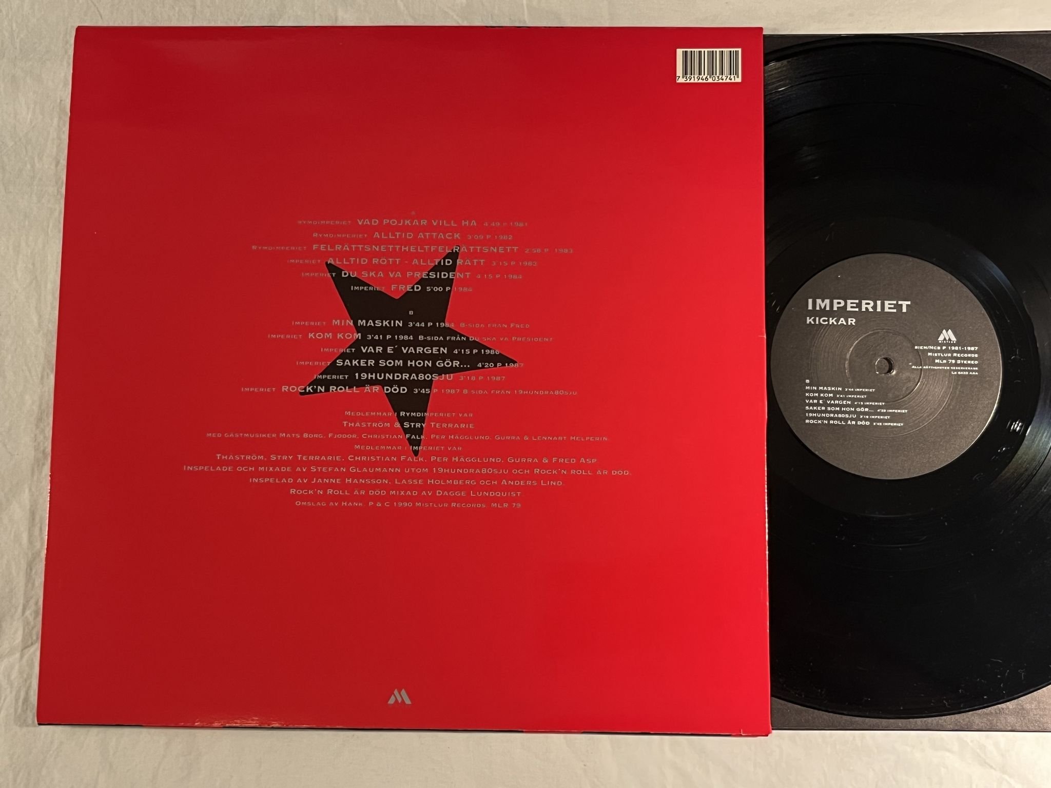 Omslagsbild för skivan IMPERIET Kickar (Singlar 1981-1987) LP -90 MISTLUR MLR 79