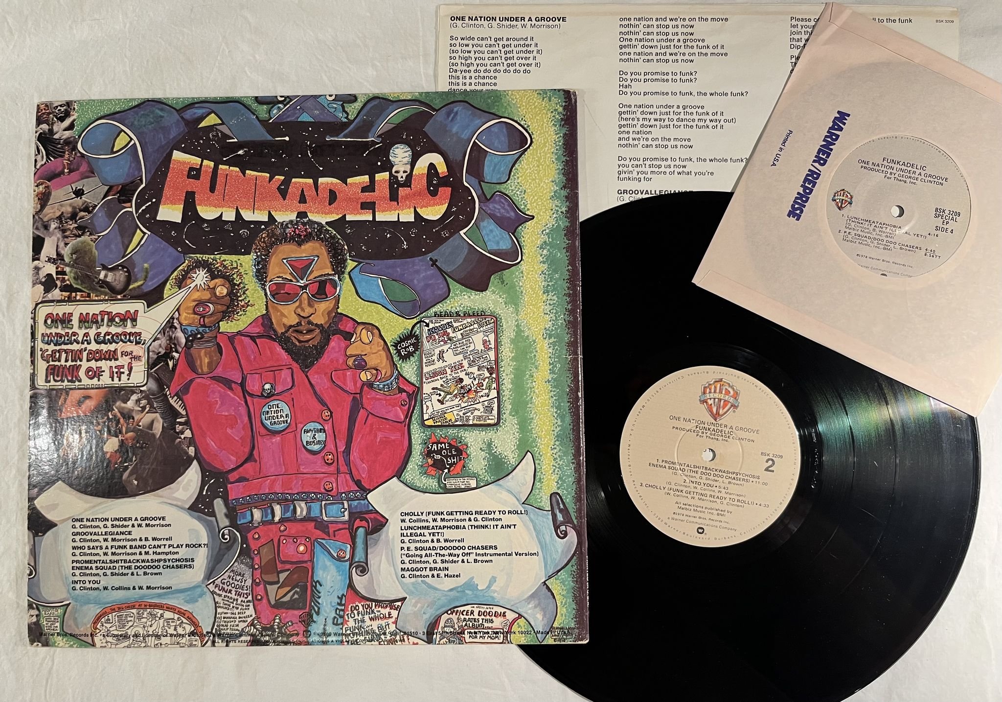Omslagsbild för skivan FUNKADELIC one nation under a groove LP + 45 US -78 WARNER BSK 3209 * CLASSIC *