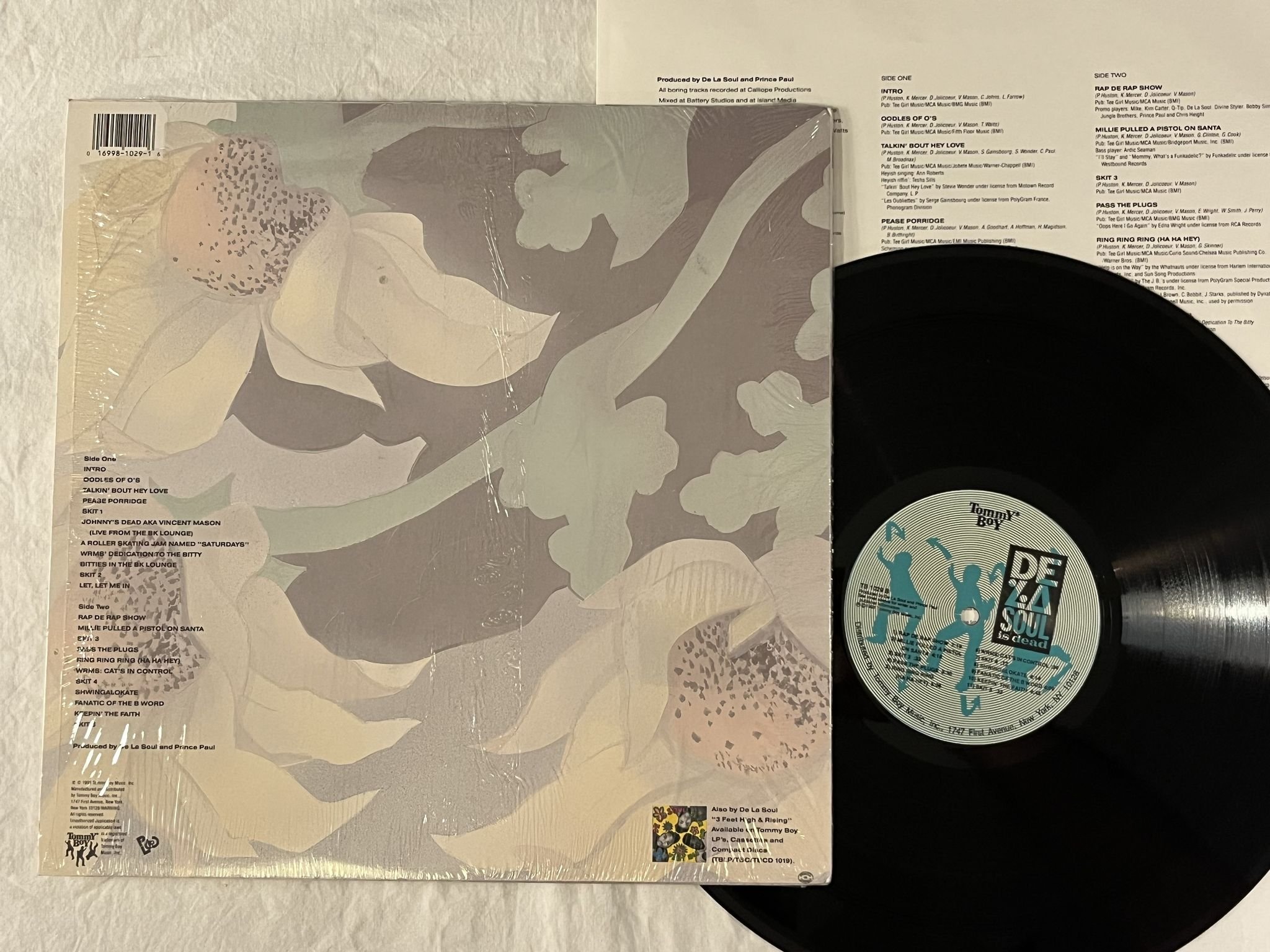 Omslagsbild för skivan DE LA SOUL De La Soul Is Dead LP -91 US tommy boy TB 1029 *** RARE CLASSIC ***