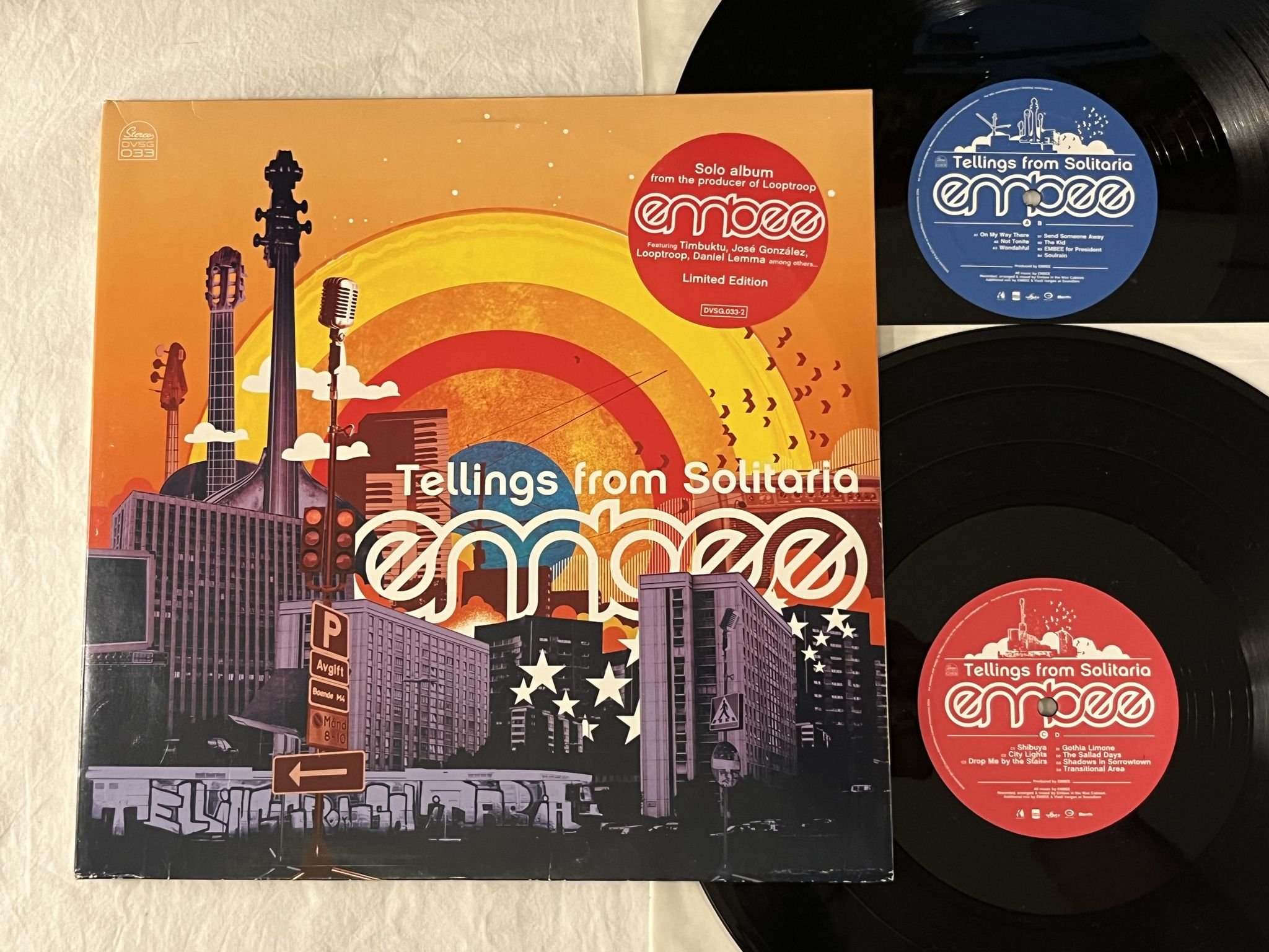 Omslagsbild för skivan EMBEE Tellings From Solitaria 2xLP 2004 David Vs. Goliath – DVSG 033-2