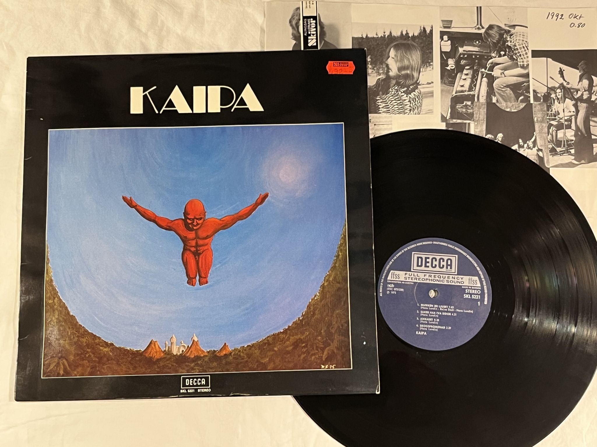 Omslagsbild för skivan KAIPA s/t LP -75 Swe DECCA SKL 5221