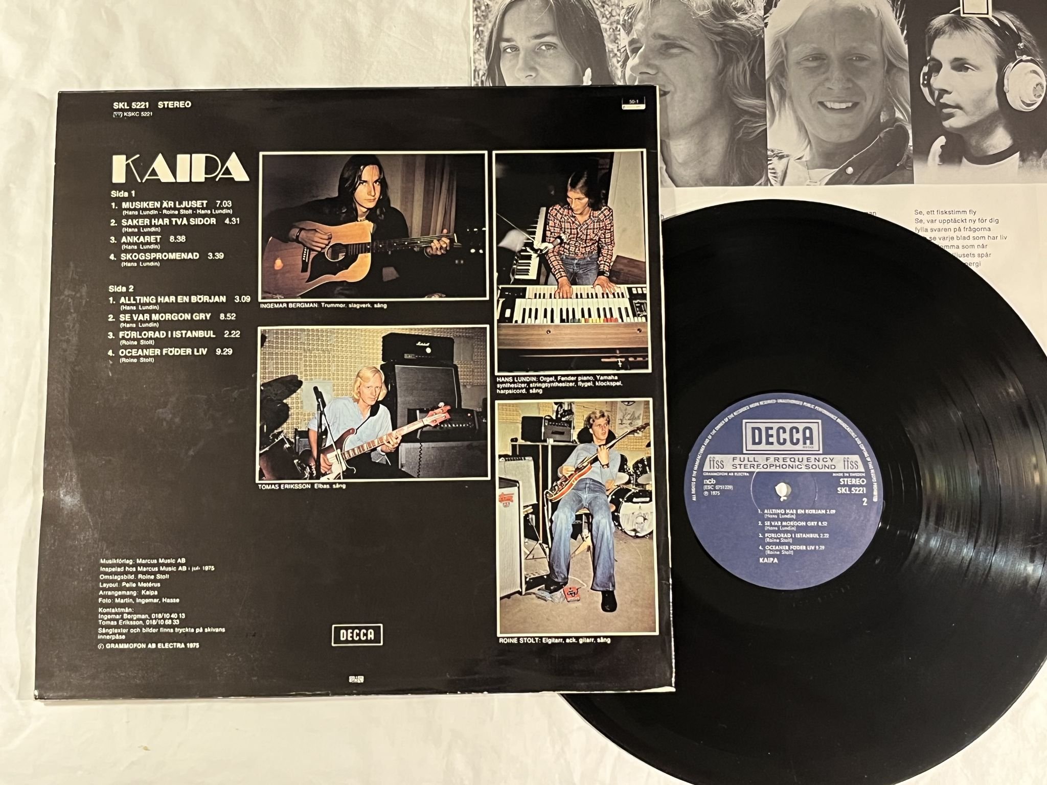 Omslagsbild för skivan KAIPA s/t LP -75 Swe DECCA SKL 5221