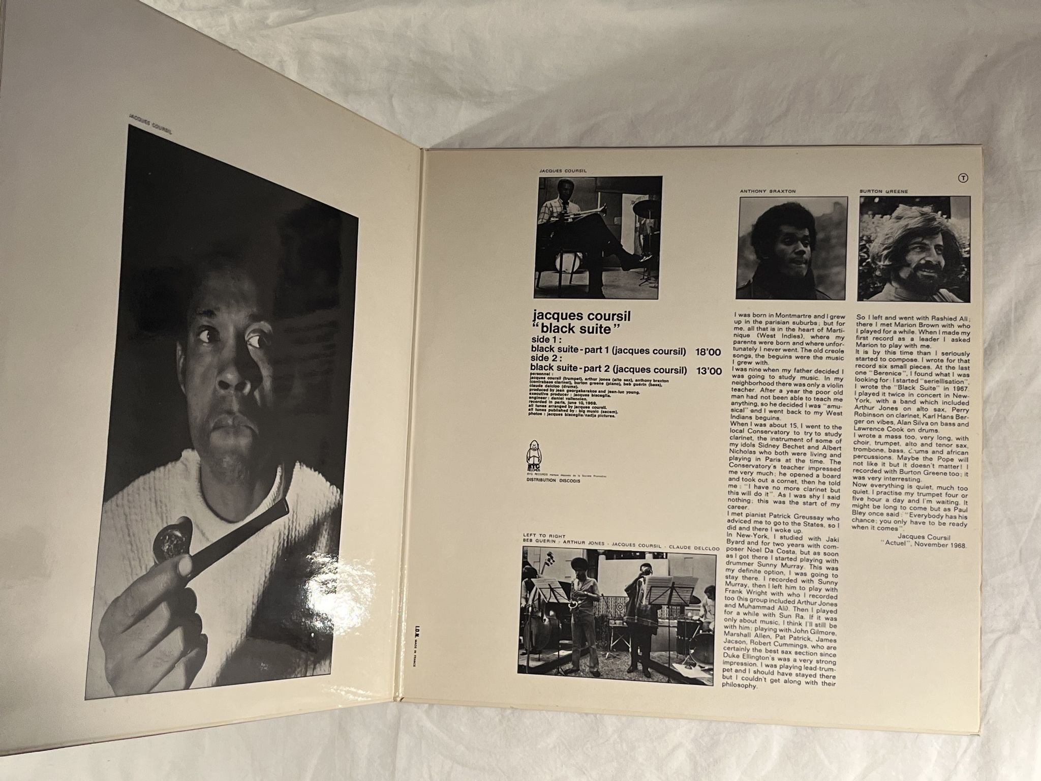 Omslagsbild för skivan JACQUES COURSIL black suite LP -71 Fra BYG 529 349