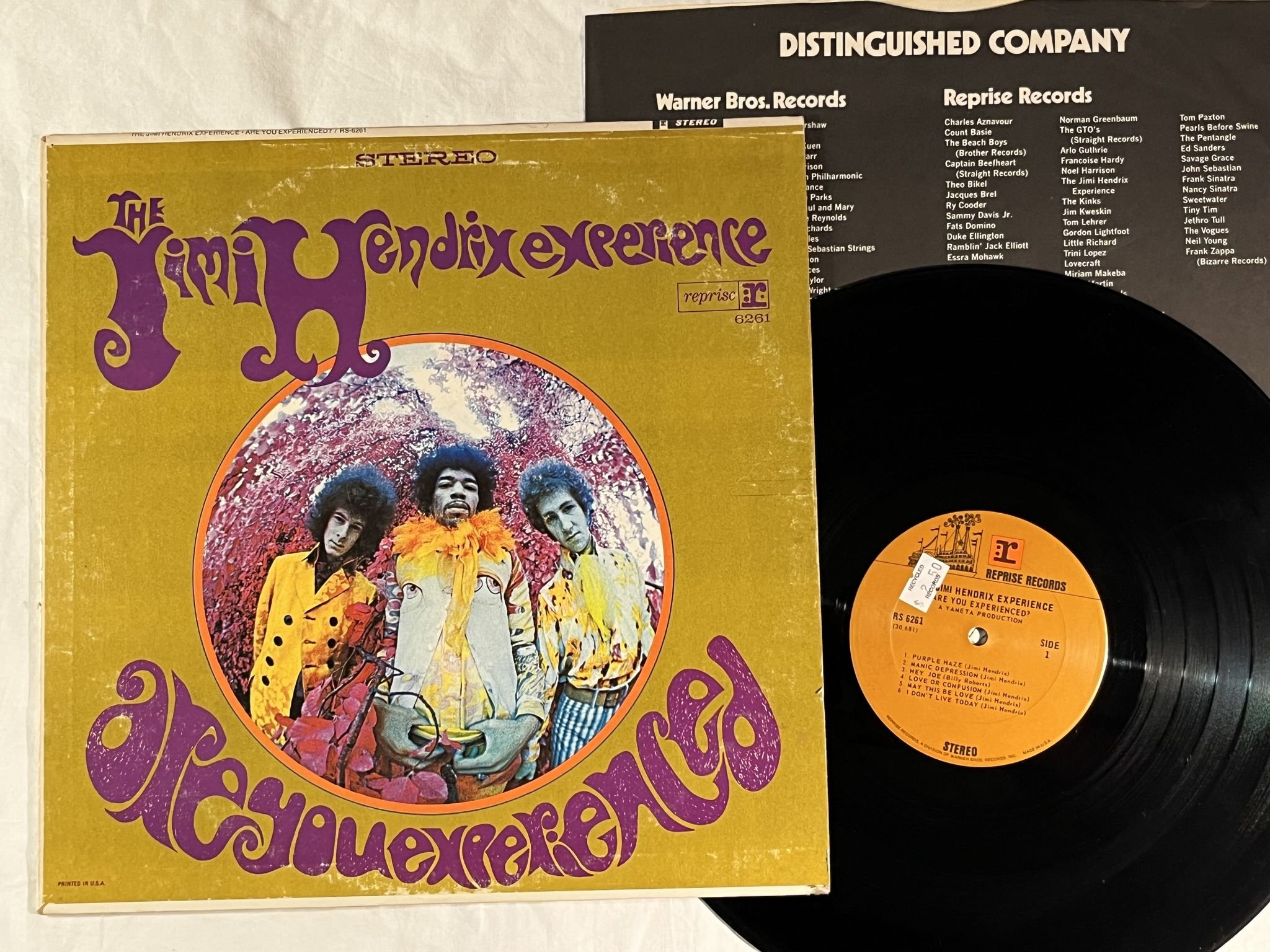 Omslagsbild för skivan JIMI HENDRIX EXPERIENCE are you experienced LP US REPRISE RS 6261