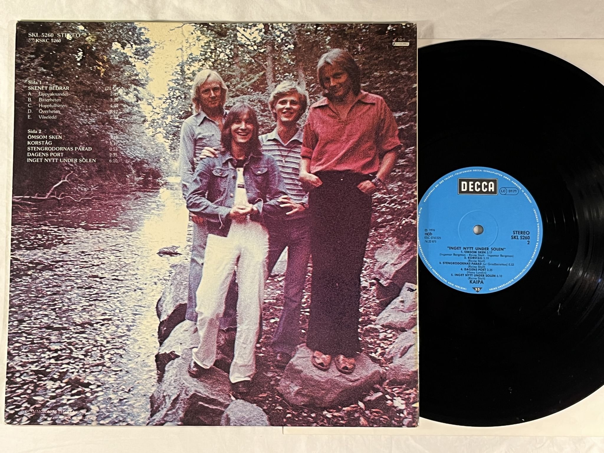 Omslagsbild för skivan KAIPA inget nytt under solen LP -76 Swe DECCA SKL 5260
