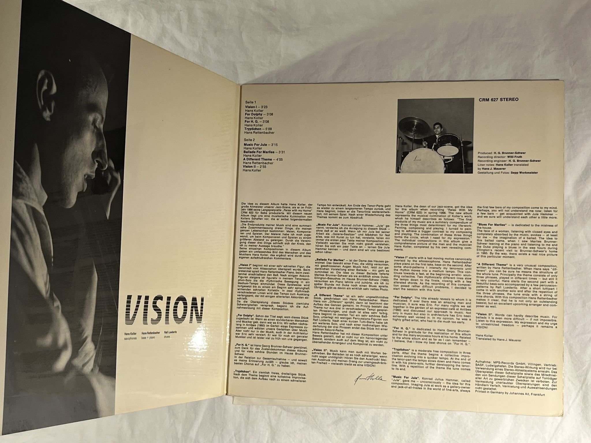 Omslagsbild för skivan HANS KOLLER vision LP -66 Ger SABA SB 15100 ST