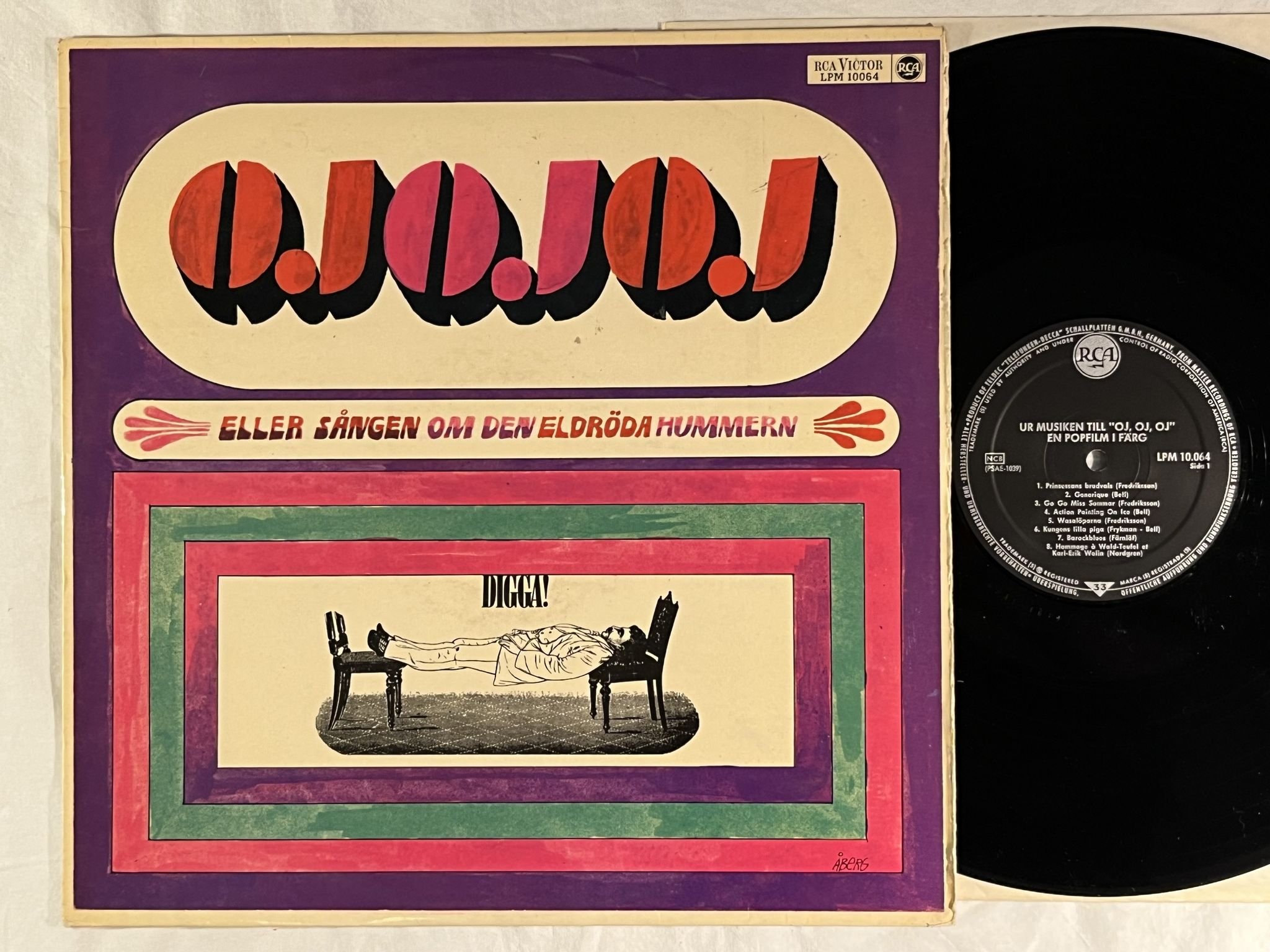 Omslagsbild för skivan Börje Fredriksson Lasse Färnlöf + more OJOJOJO LP -66 RCA LPM 10064 ** RARE **