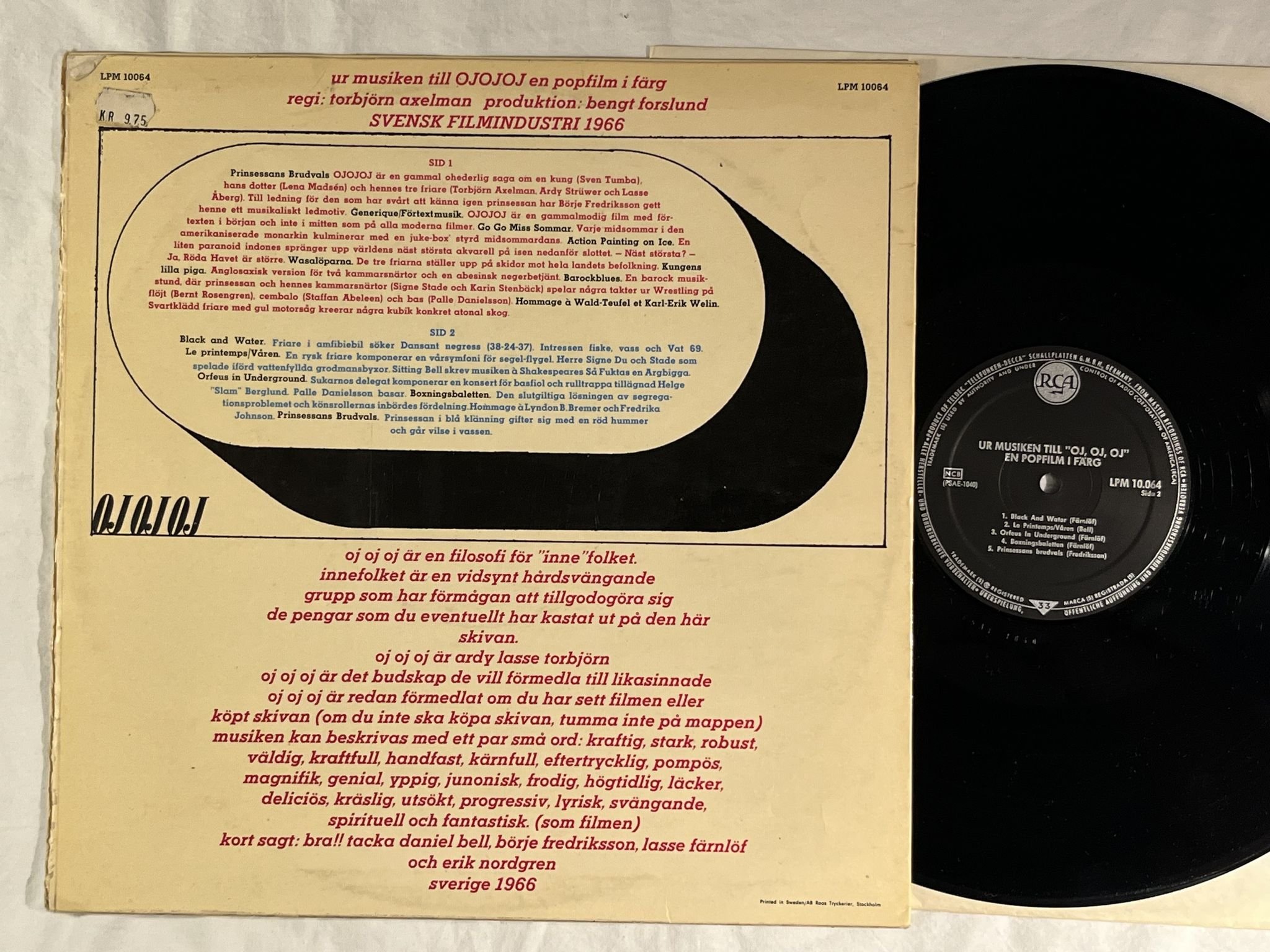 Omslagsbild för skivan Börje Fredriksson Lasse Färnlöf + more OJOJOJO LP -66 RCA LPM 10064 ** RARE **