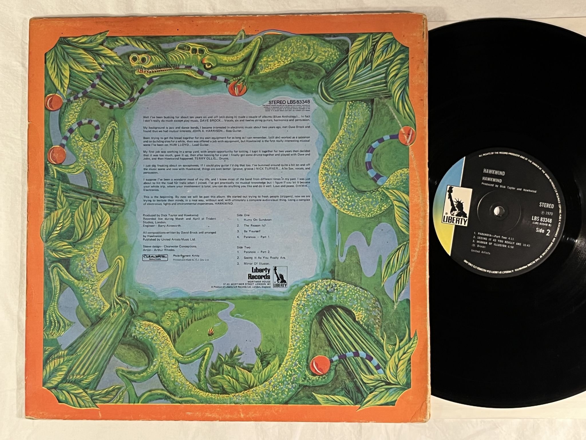 Omslagsbild för skivan HAWKWIND s/t LP -70 UK Liberty LBS 83348