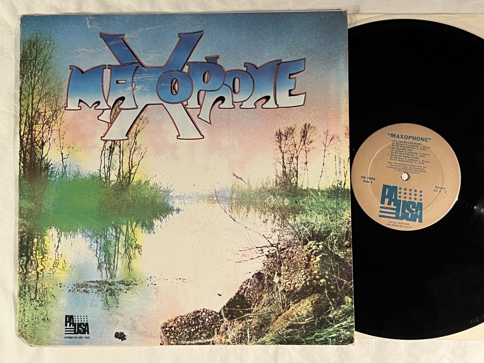 Omslagsbild för skivan MAXOPHONE s/t LP -75 US PA USA PR 7002 ** Italian prog rock **
