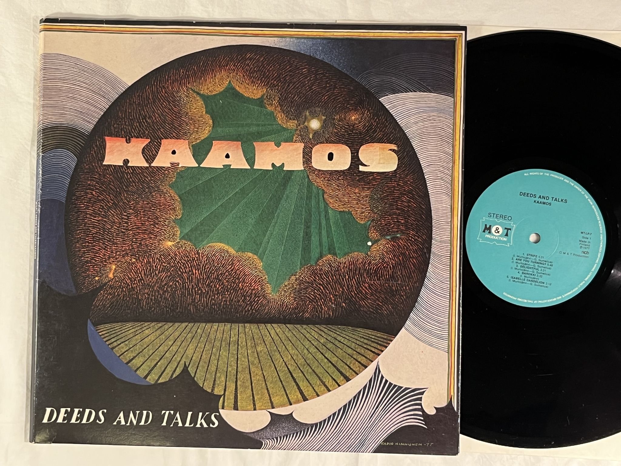 Omslagsbild för skivan KAAMOS deeds & talks LP -77 Finland M&T MRLP 7 *** FOLK/ PROG ***