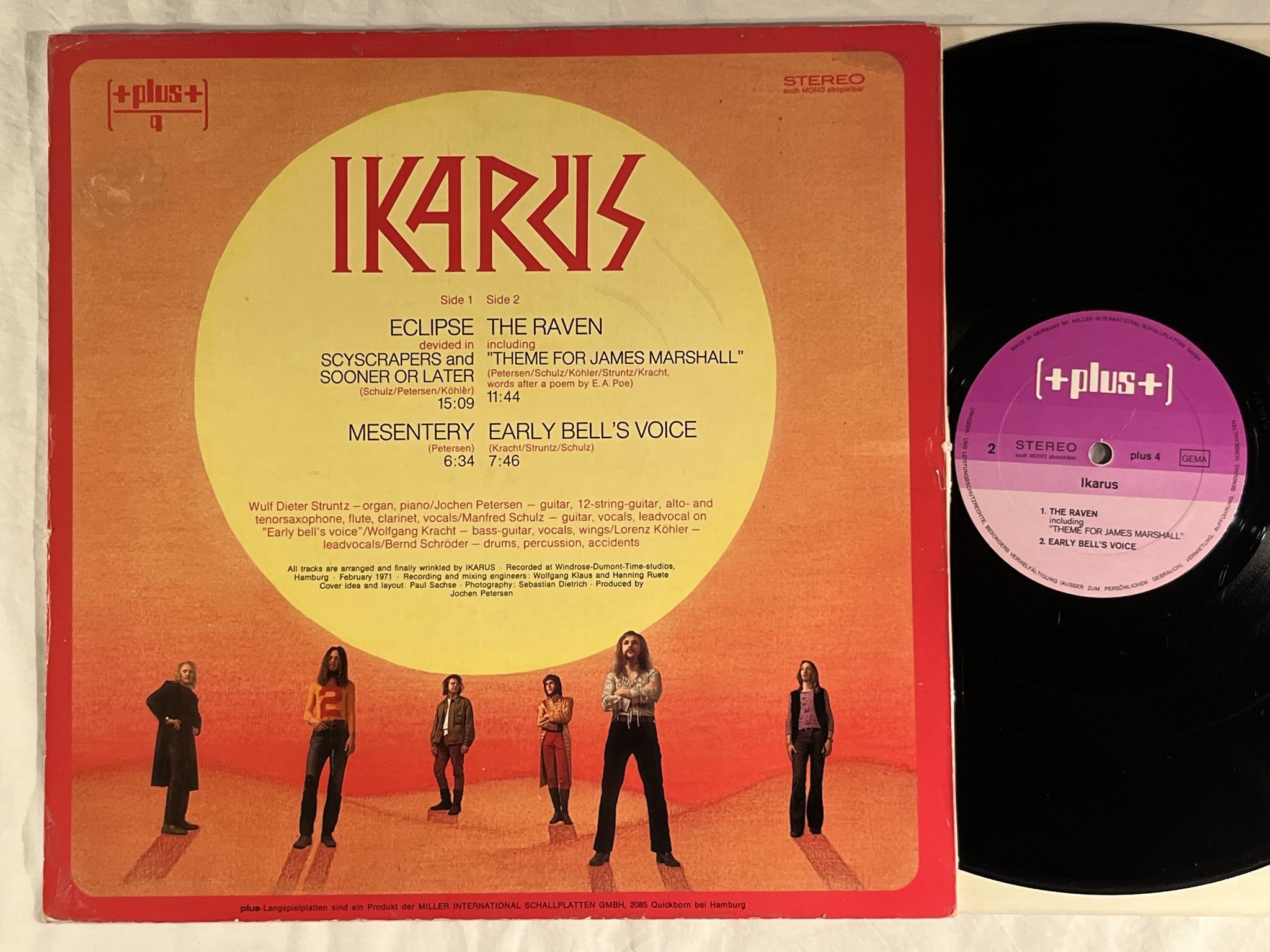 Omslagsbild för skivan IKARUS s/t LP -71 Ger +PLUS+ plus 4 *** Very rare krautrock ***