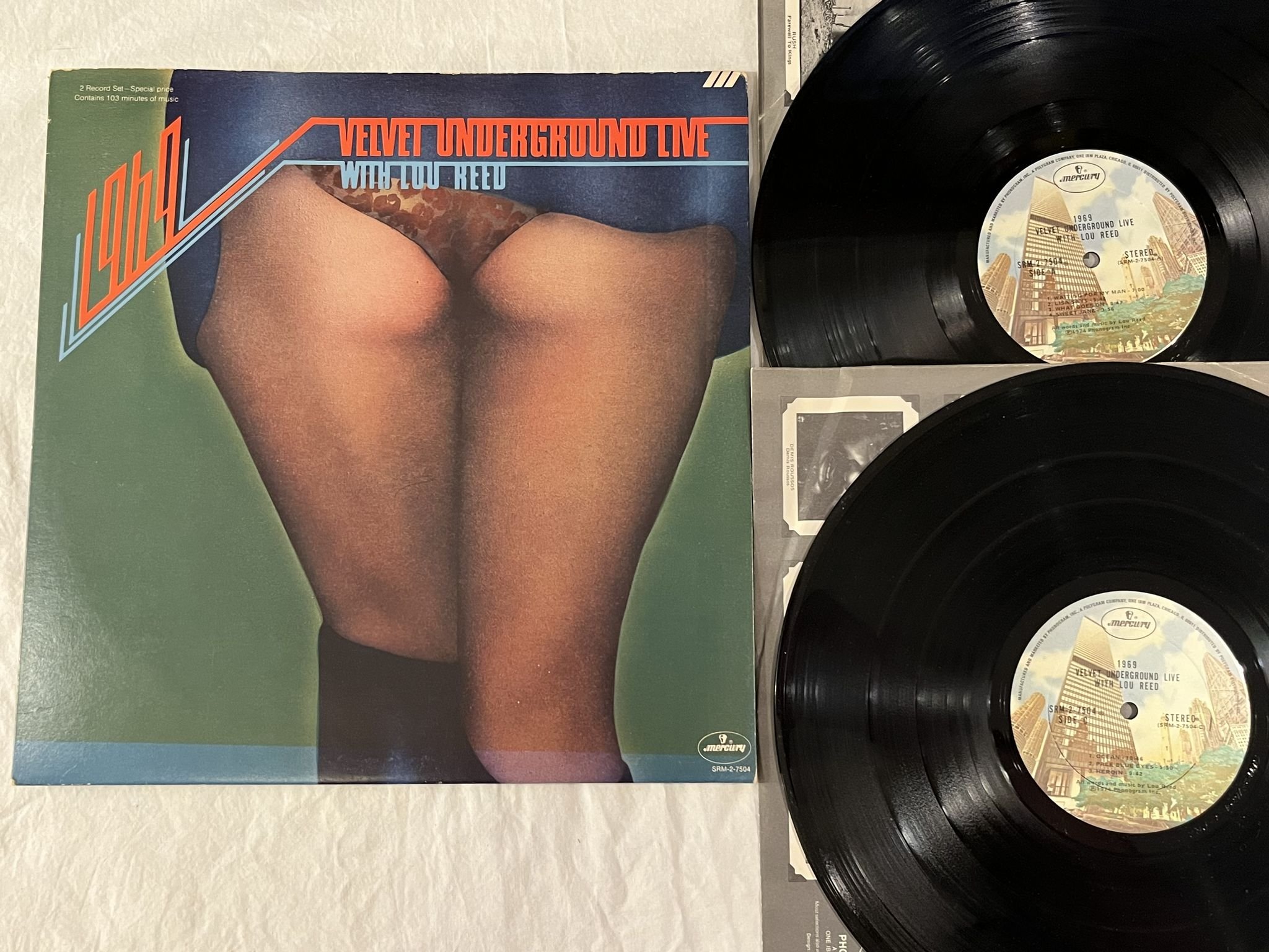 Omslagsbild för skivan VELVET UNDERGROUND live w/ Lou Reed 2xLP -74 US MERCURY SRM2 7504