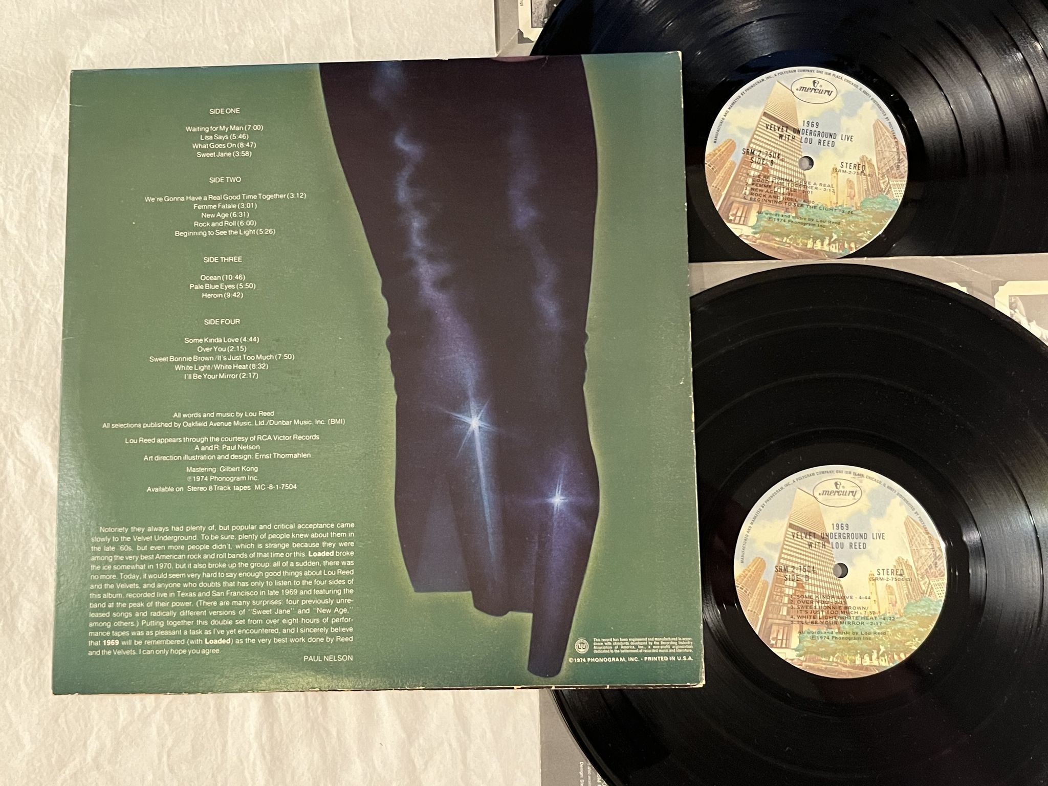 Omslagsbild för skivan VELVET UNDERGROUND live w/ Lou Reed 2xLP -74 US MERCURY SRM2 7504