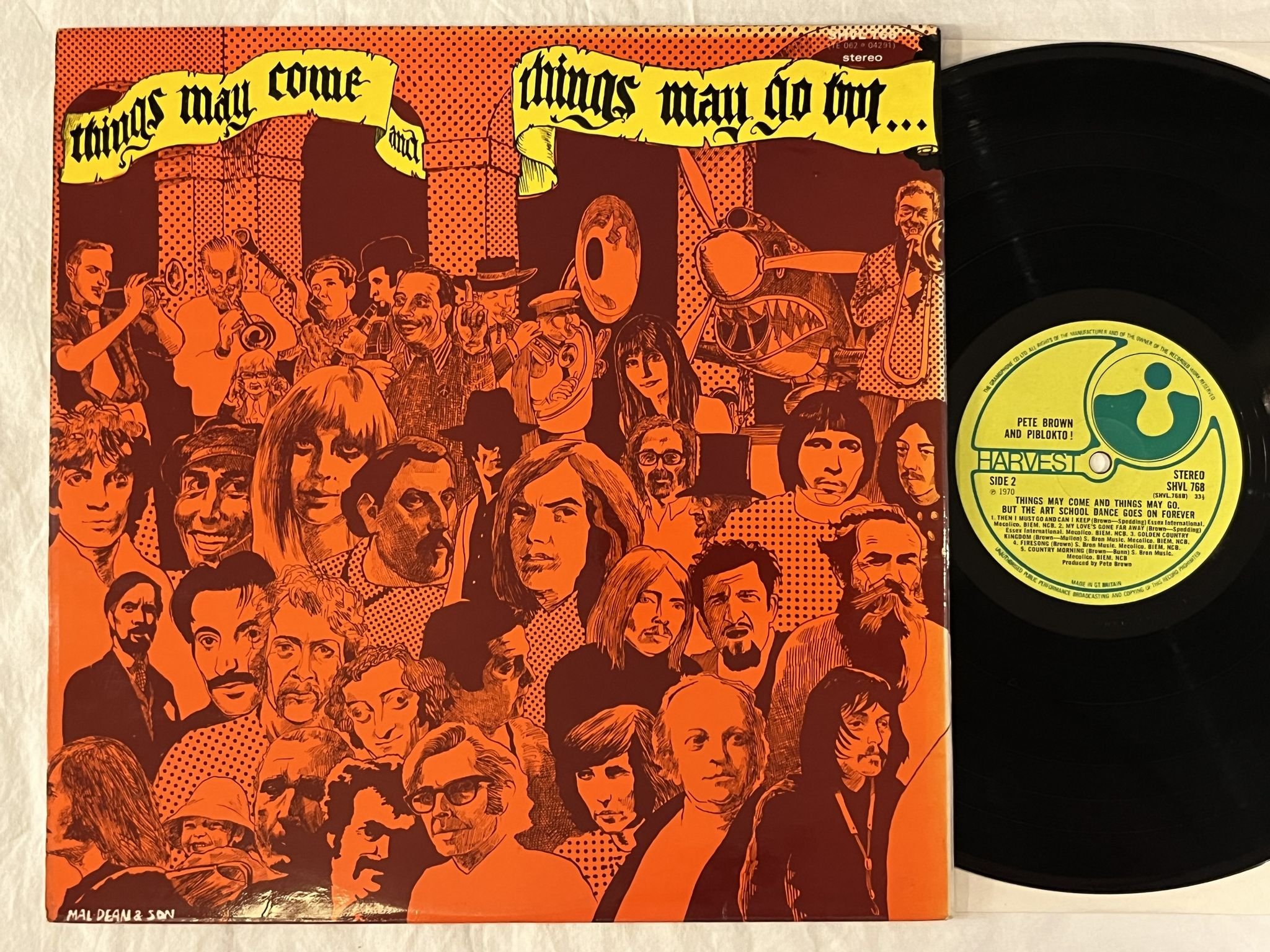 Omslagsbild för skivan PETE BROWN & PIBLOKTO! things may com... LP -70 UK HARVEST SHVL 768