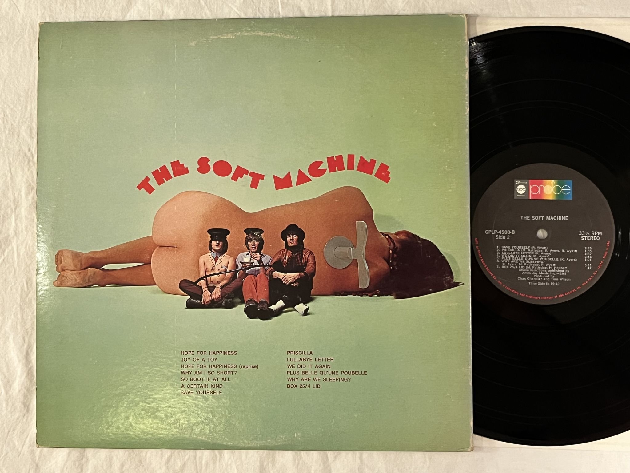 Omslagsbild för skivan THE SOFT MACHINE s/t LP -68 US PROBE CPLP 4500 ** PSYCH / PROG **