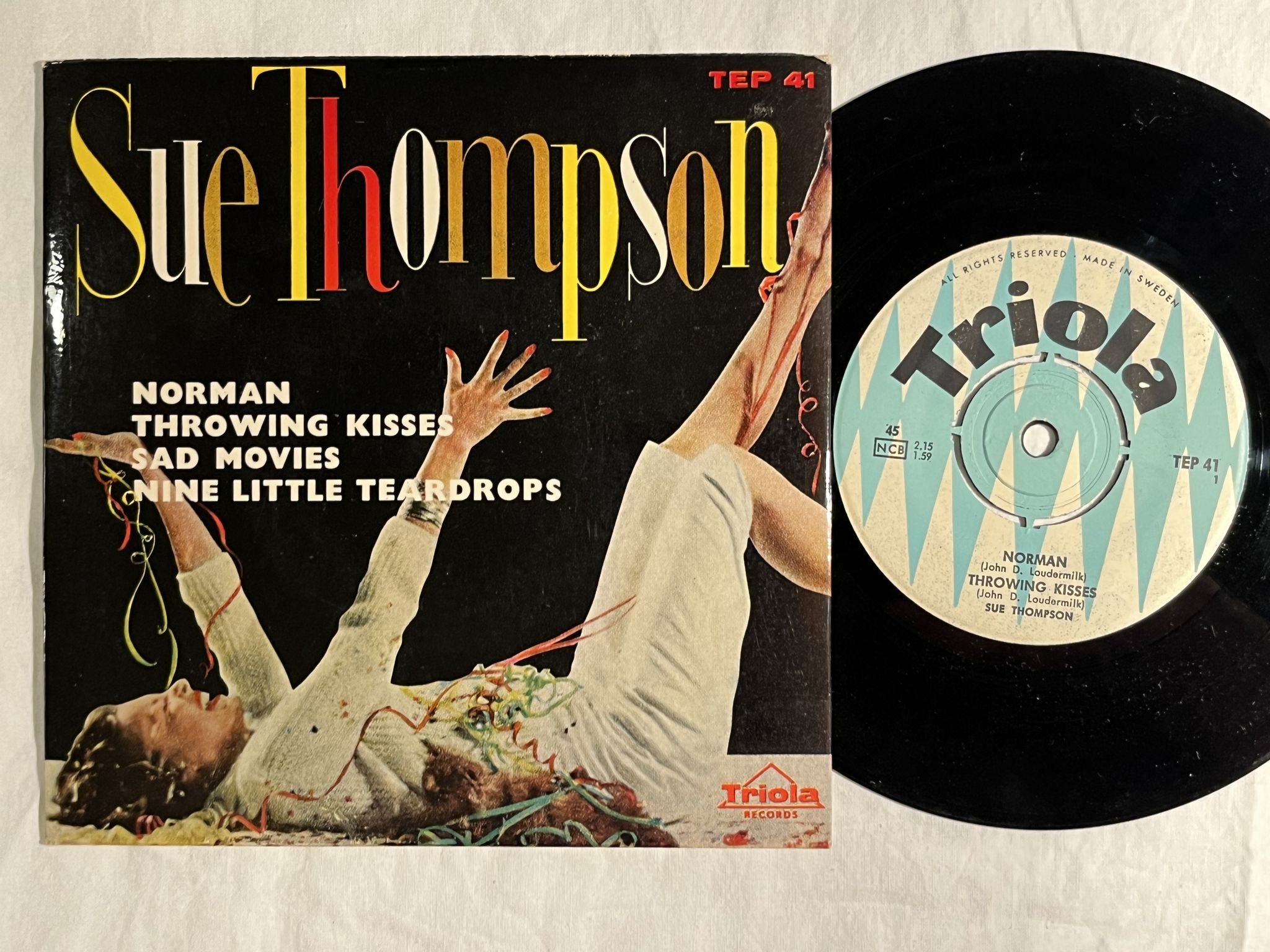 Omslagsbild för skivan SUE THOMPSON Norman 7"ep -62 Swe TRIOLA TEP 41