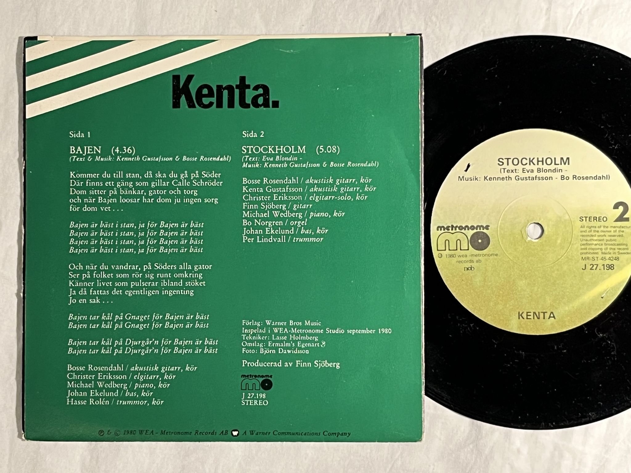 Omslagsbild för skivan KENTA bajen 7" -80 Swe METRONOME J 27 198