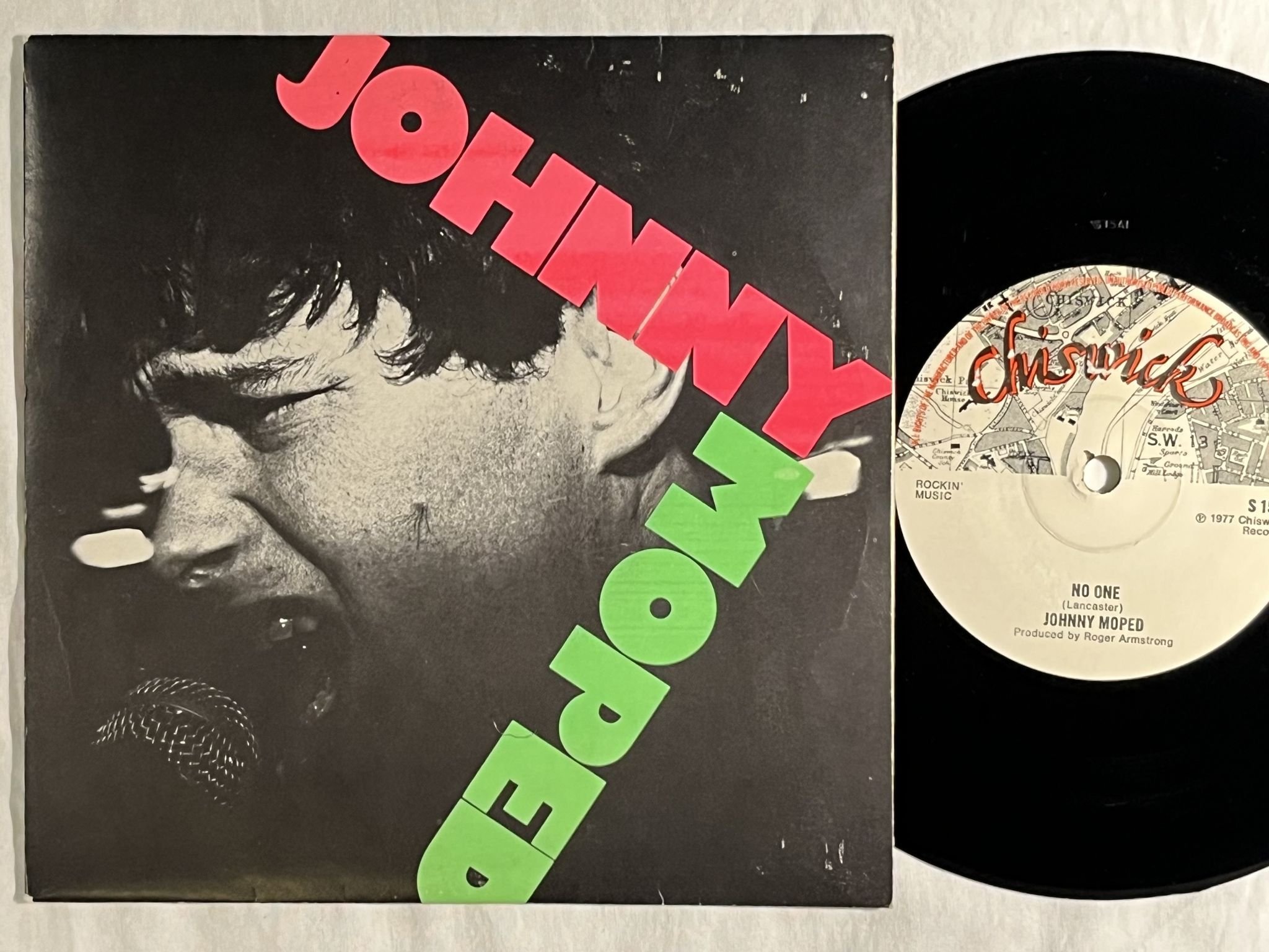 Omslagsbild för skivan JOHNNY MOPED no one 7"-77 UK CHISWICK S 15 *** PUNK ***