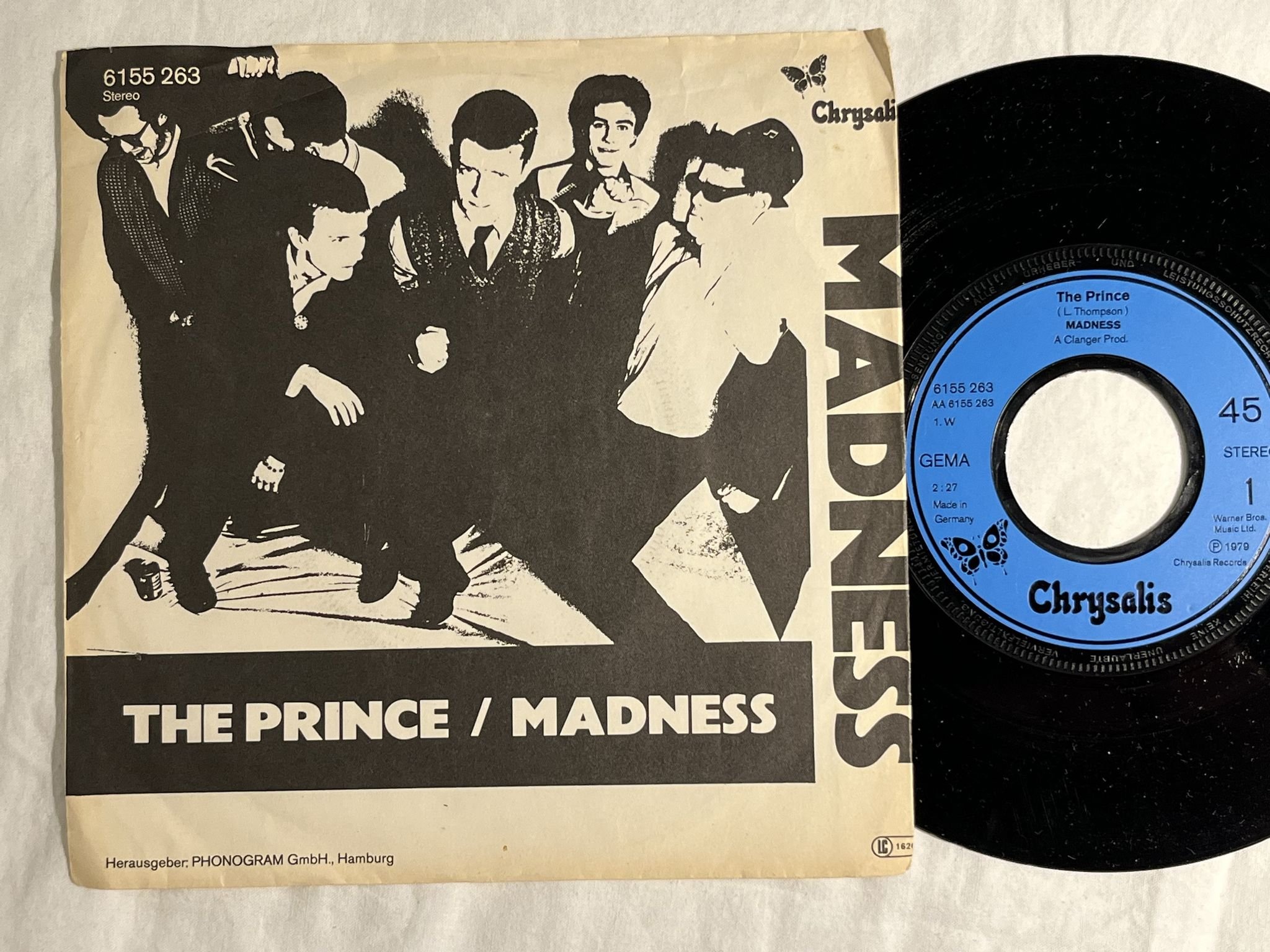 Omslagsbild för skivan MADNESS the prince 7" -79 Ger CHRYSALIS 6155 263