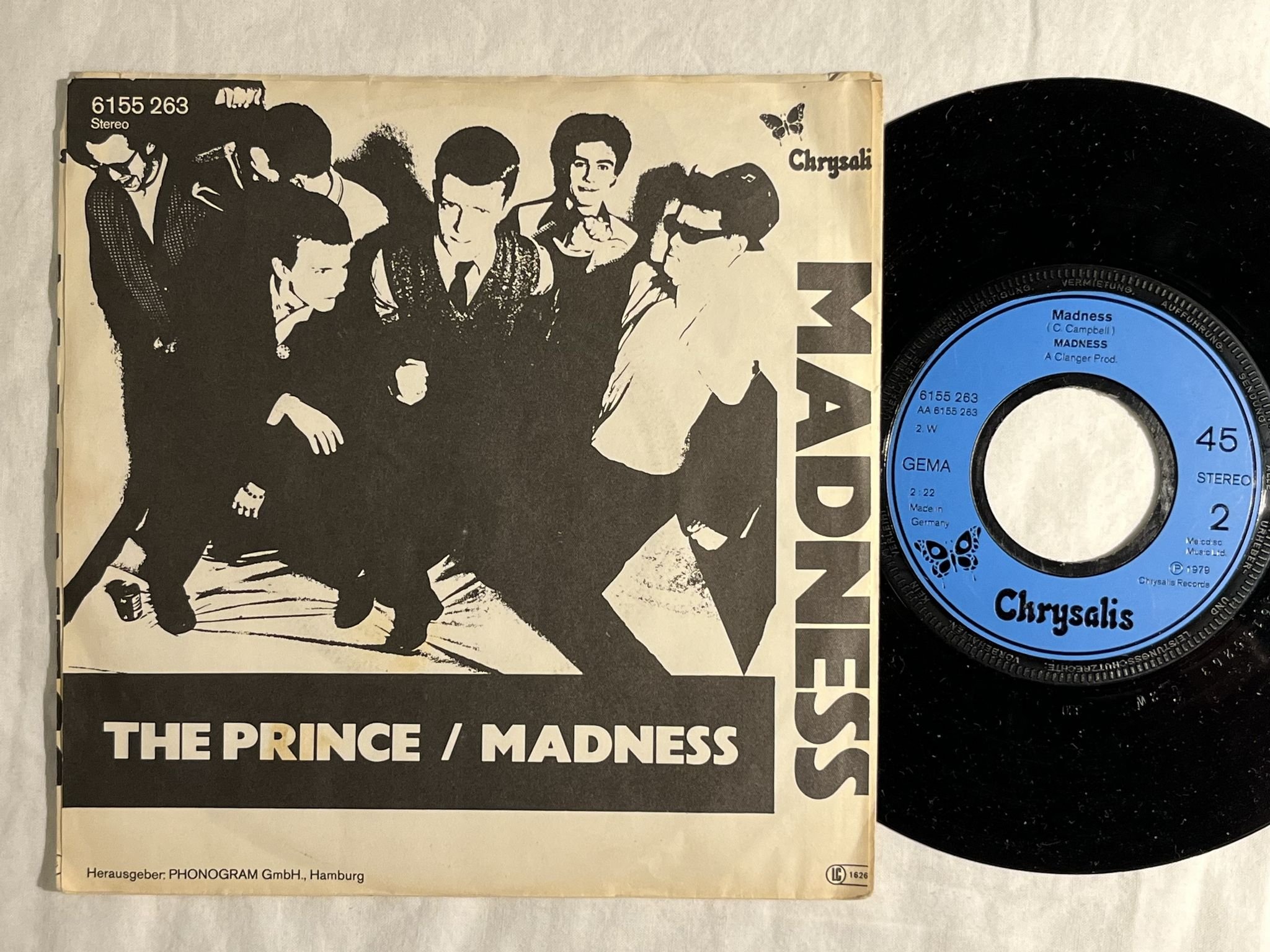 Omslagsbild för skivan MADNESS the prince 7" -79 Ger CHRYSALIS 6155 263