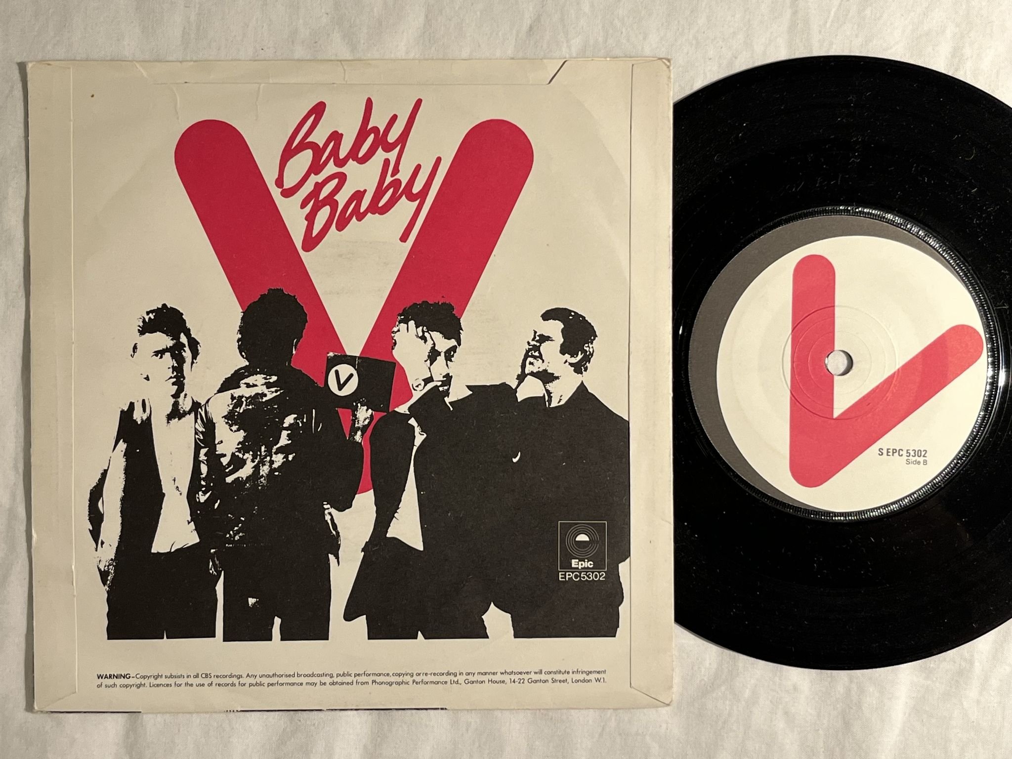 Omslagsbild för skivan THE VIBRATORS baby baby 7" -77 UK epic S EPC 5302