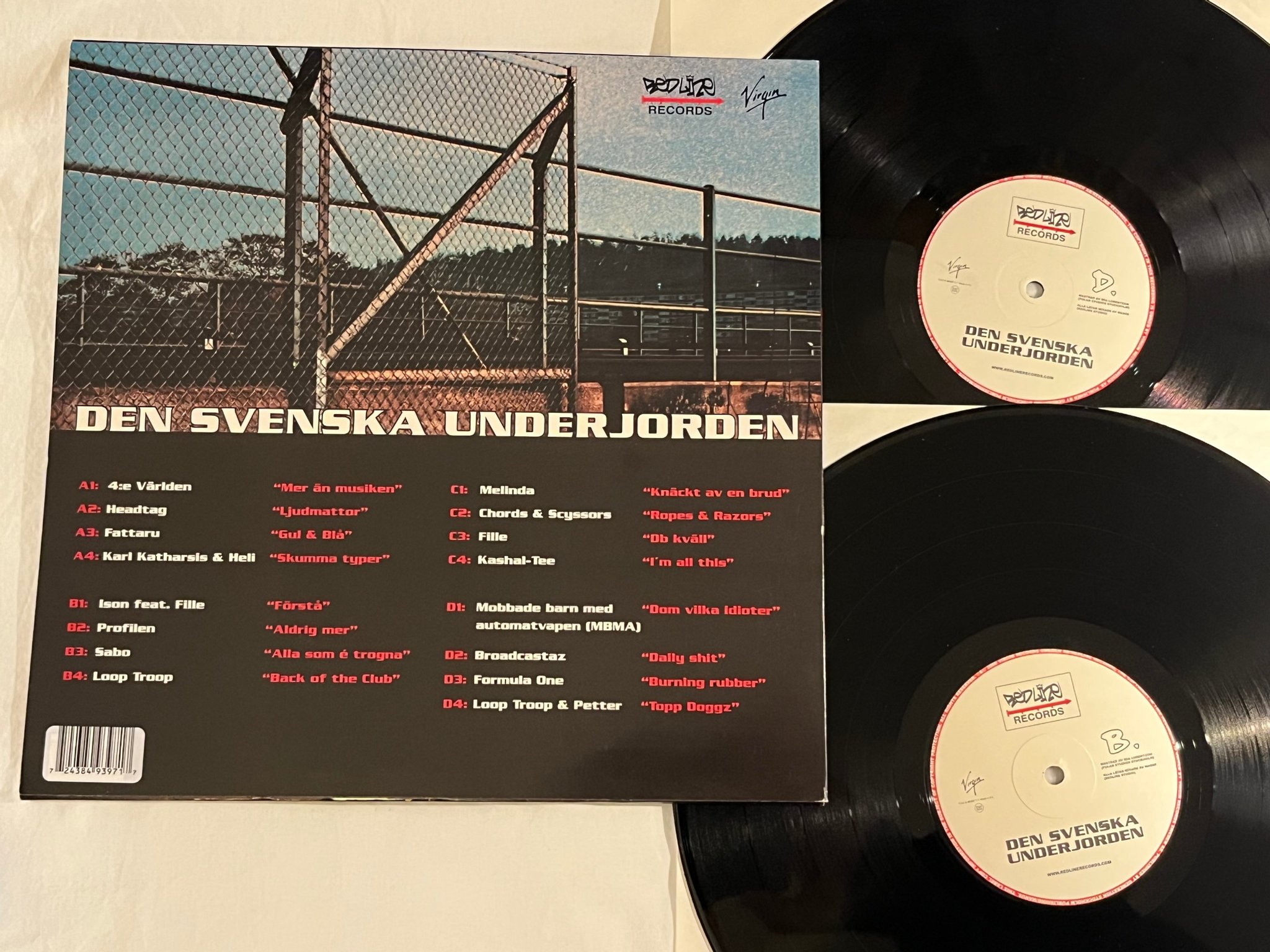 Omslagsbild för skivan VARIOUS Den Svenska Underjorden 2xLP 2000 Swe REDLINE 7243 8 493971 7 ** RARE **