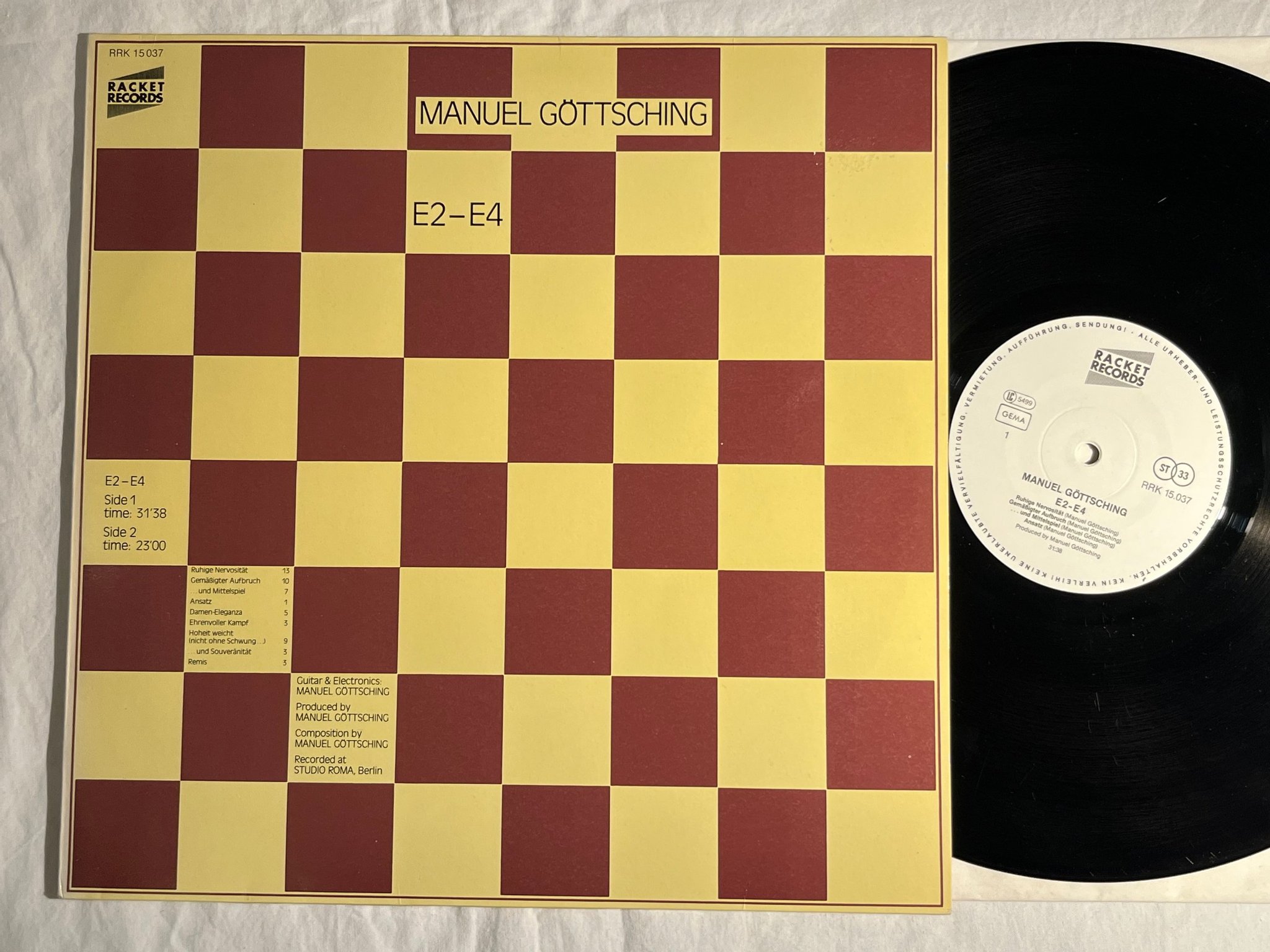 Omslagsbild för skivan MANUEL GÖTTSCHING e2-e4 LP -Ger -87 RACKET RKK 15037 *** BERLIN-SCHOOL ***